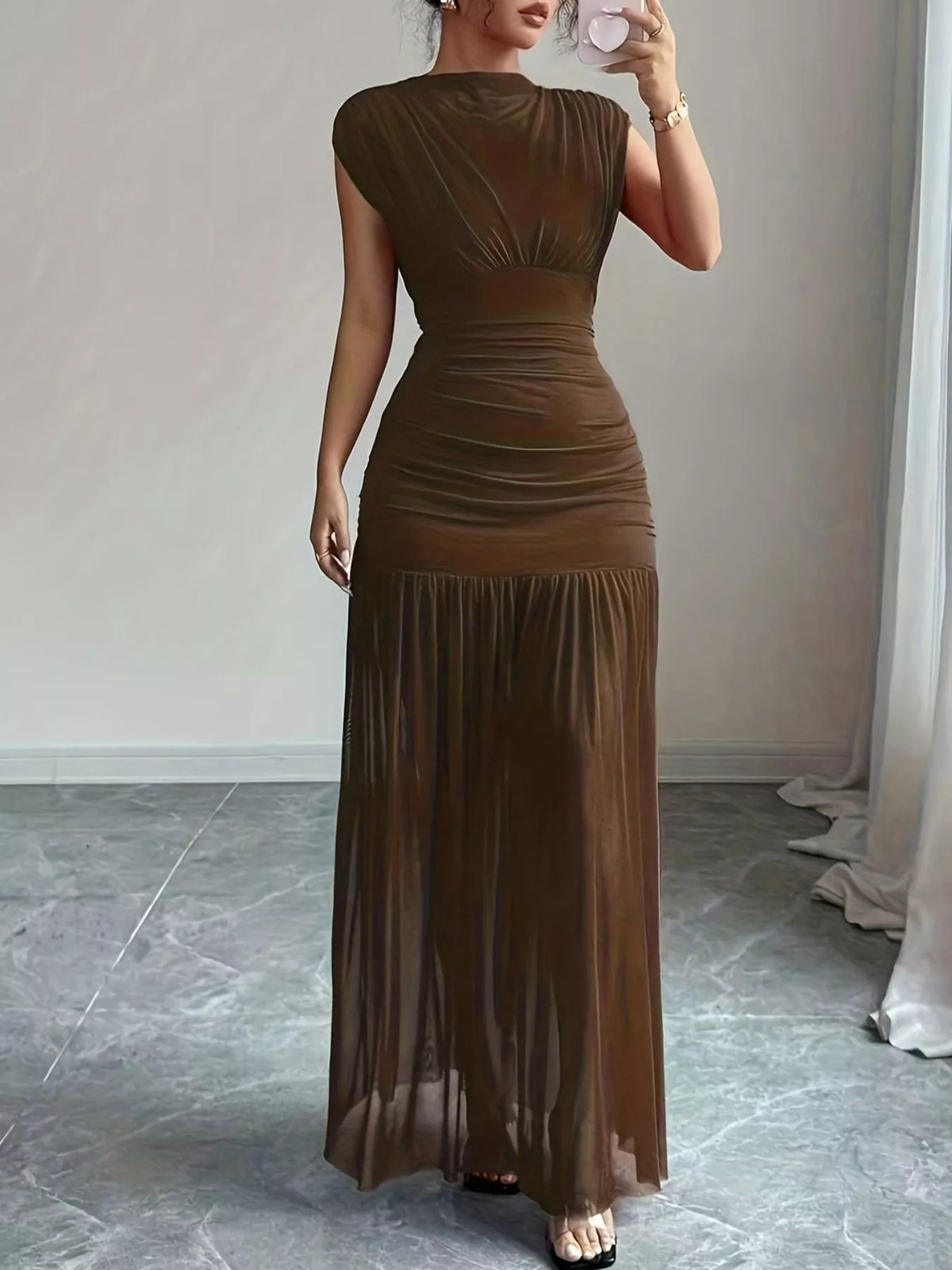 Ruched Bodycon Maxi Dress - alternate view 4