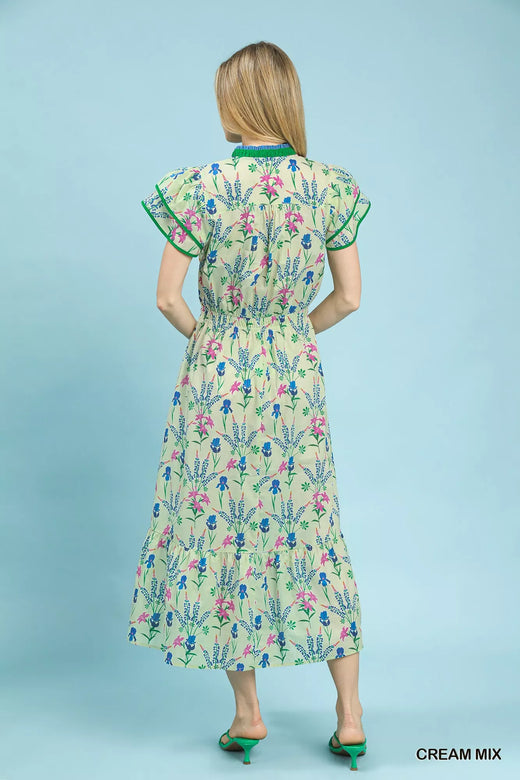 Mix Floral Midi Dress - alternate view 4