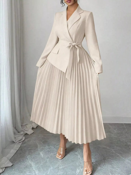 Blazer-Style Pleated Midi Dress - alternate view 5
