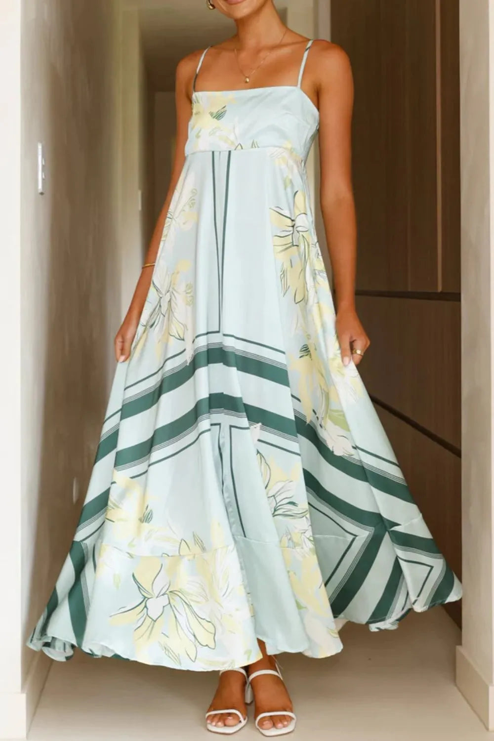 Printed Square Neck Cami Maxi Dress - alternate view 14