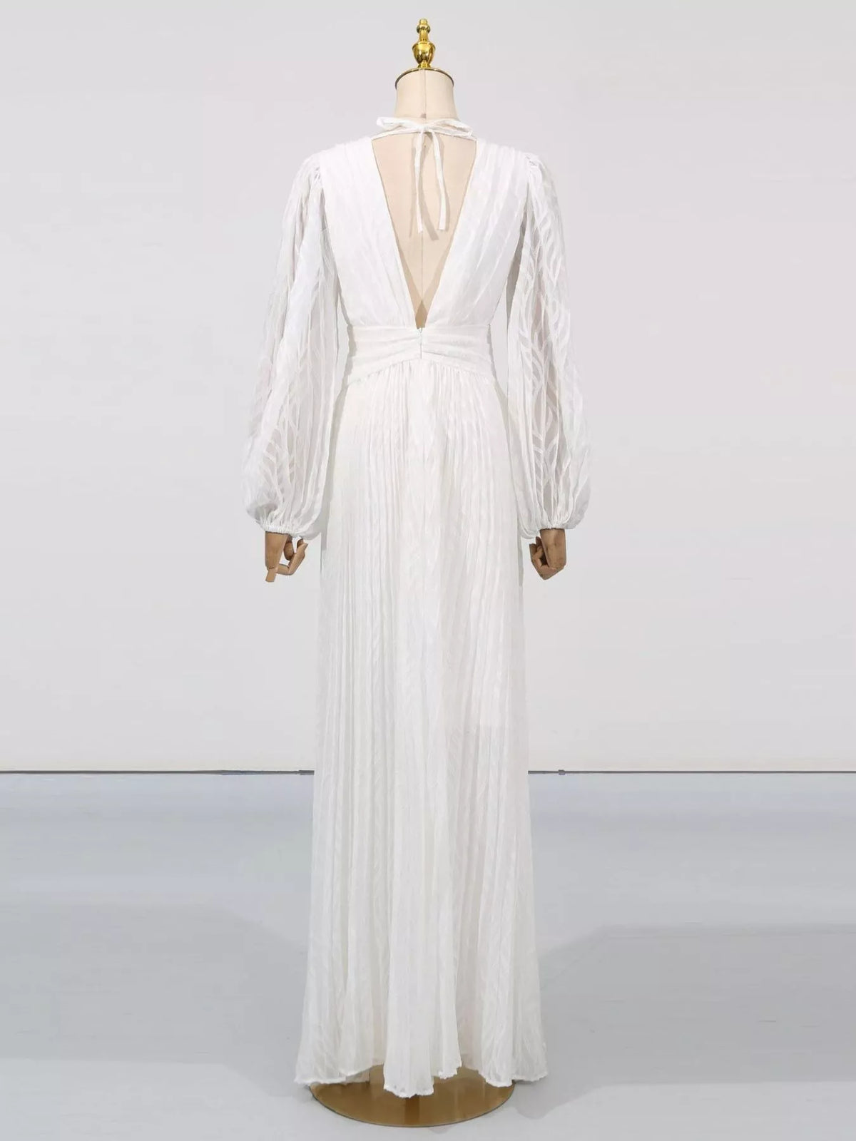 V-Neck Long Sleeve Maxi Dress - alternate view 6
