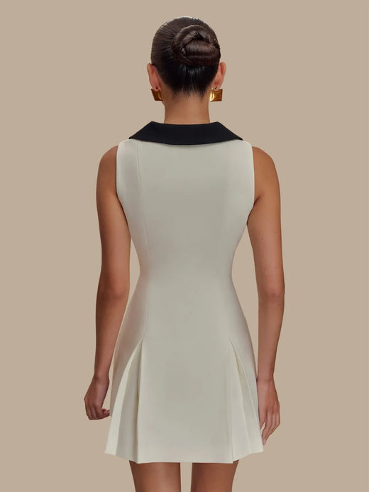 Button Front Sleeveless Mini Dress - alternate view 2