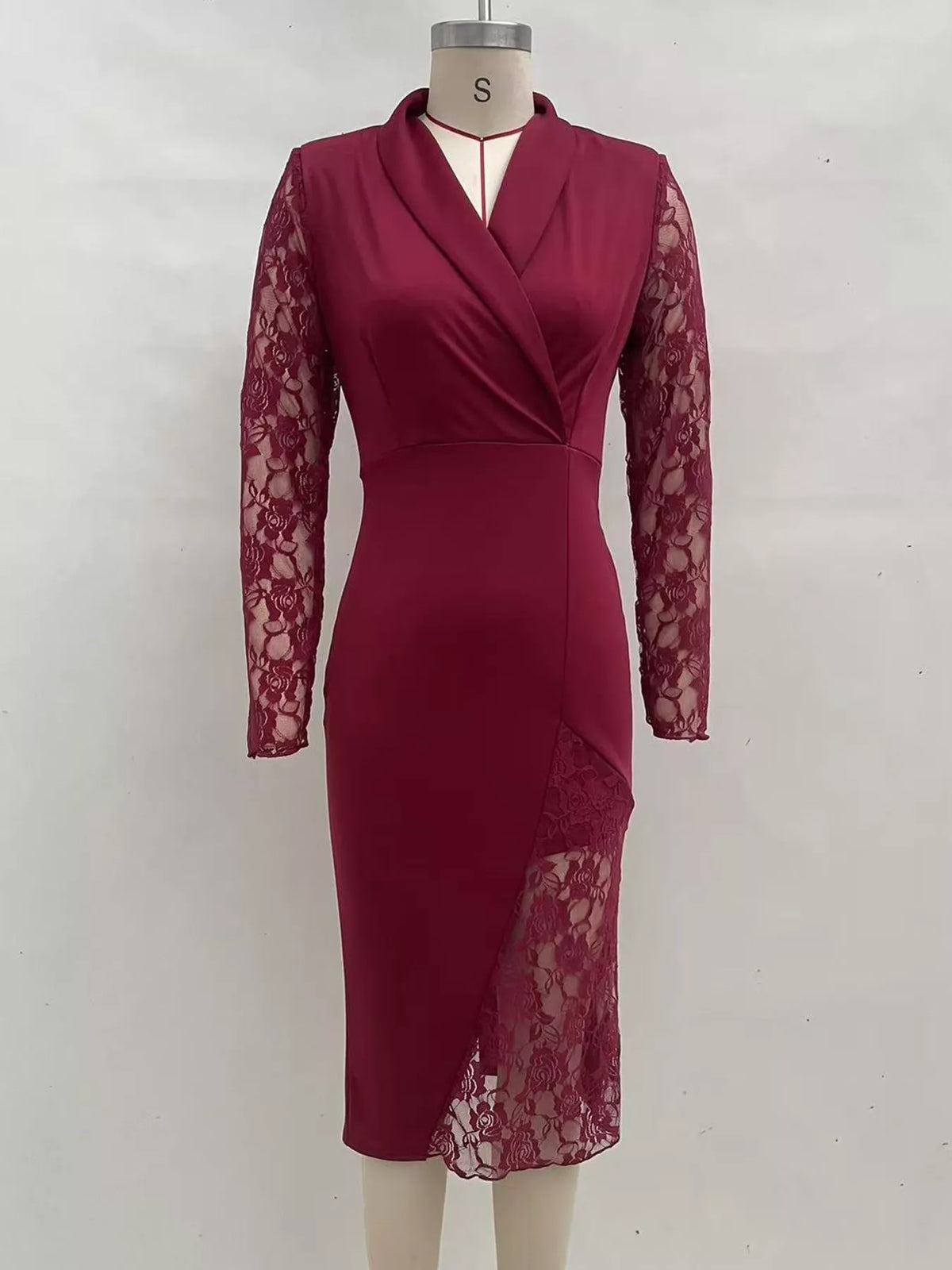 Lace-Sleeve Blazer Dress - alternate view 12