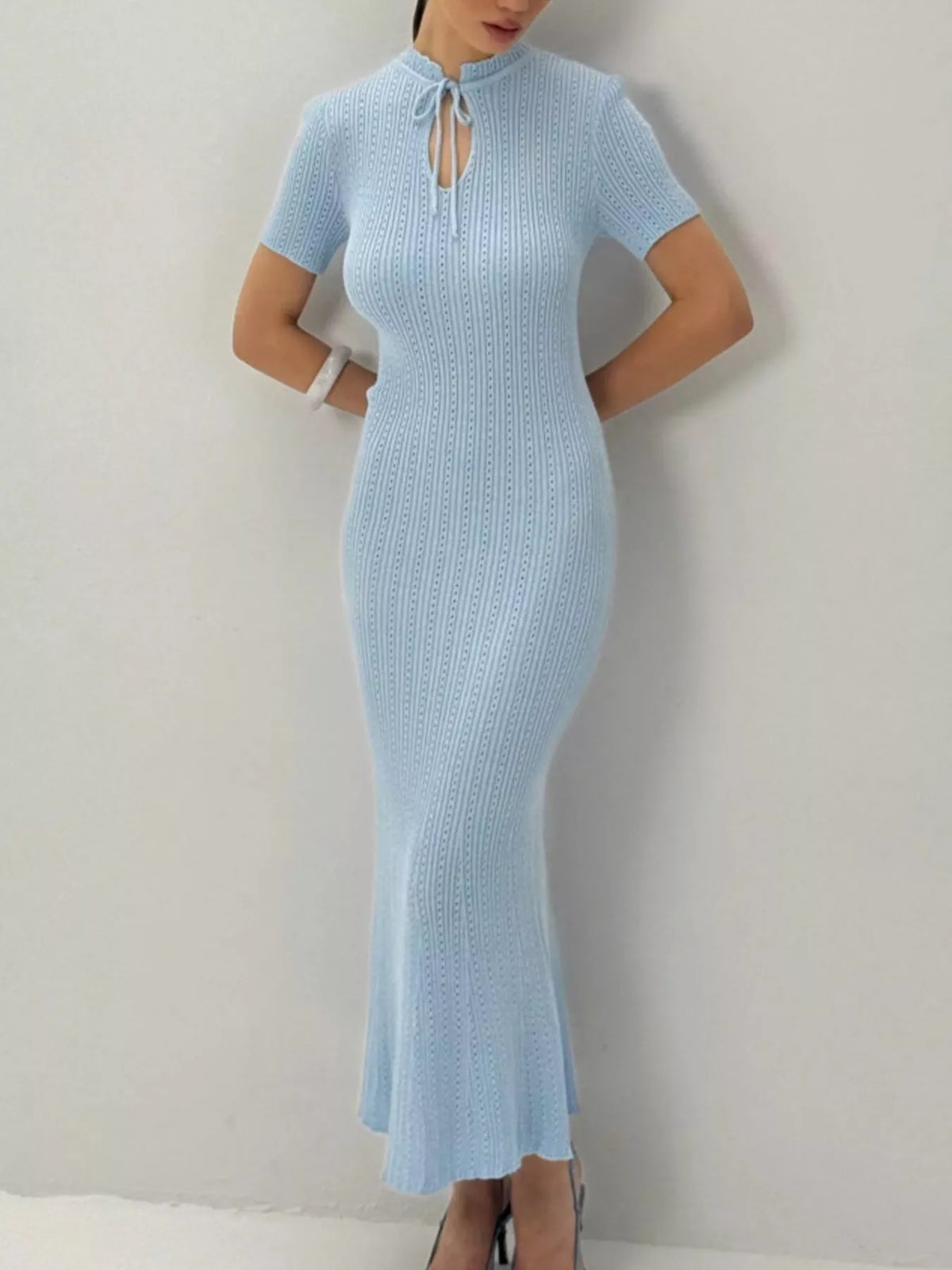 Short Sleeve Knitted Mermaid Dress - alternate view 14