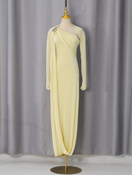 One-Shoulder Draped Maxi Dress - alternate view 5