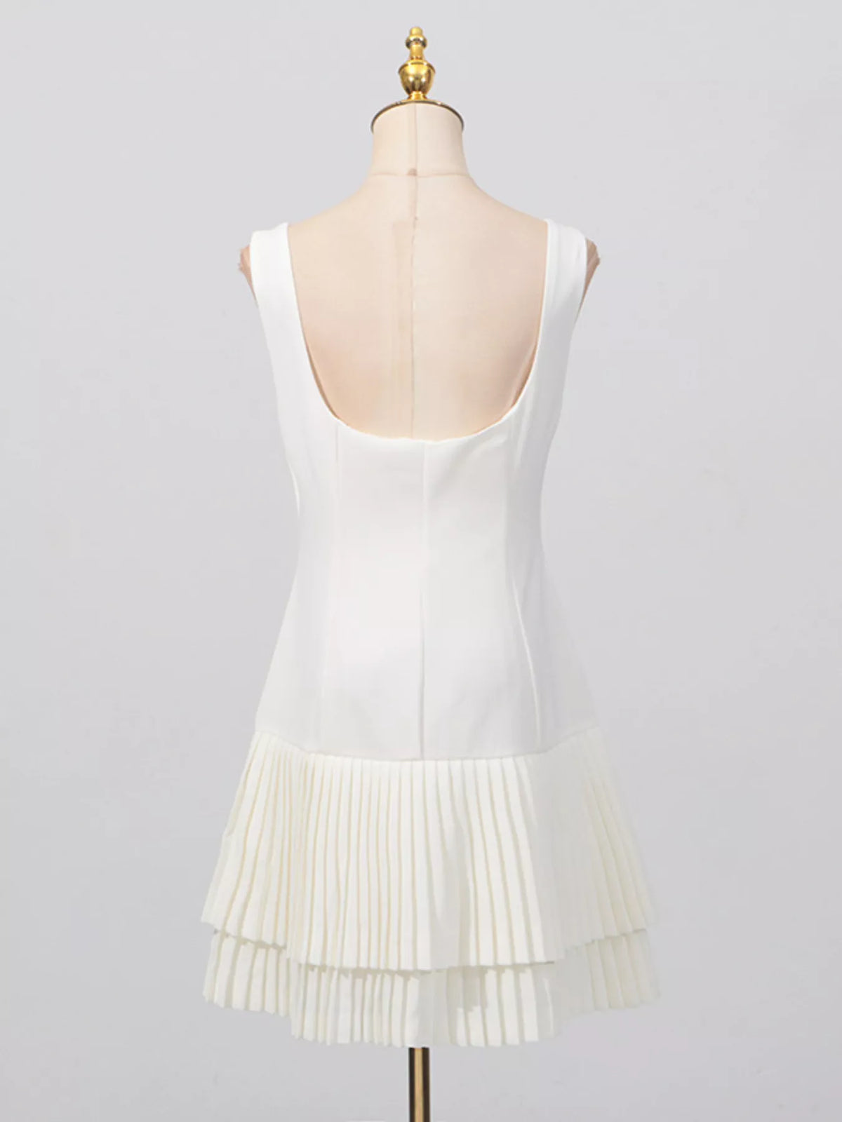 Square Neck Pleated Mini Dress - alternate view 8