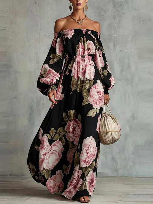 Floral Off Shoulder Maxi Dress - alternate view 5