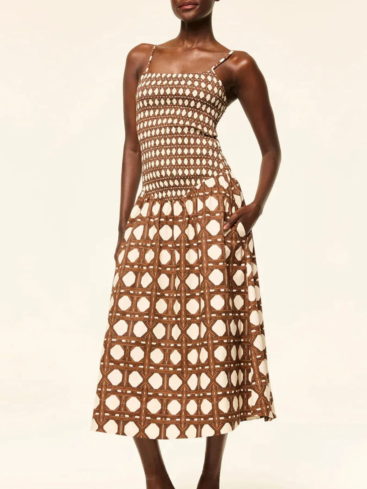 Geometric Pattern Cami Midi Dress - alternate view 3
