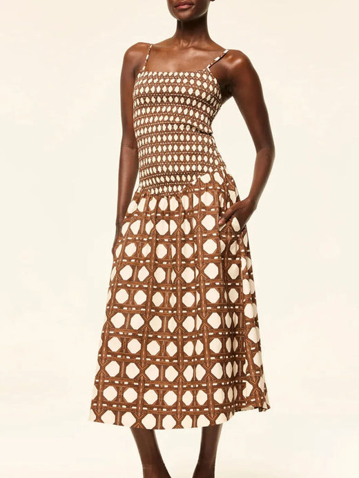 Geometric Pattern Cami Midi Dress - alternate view 3