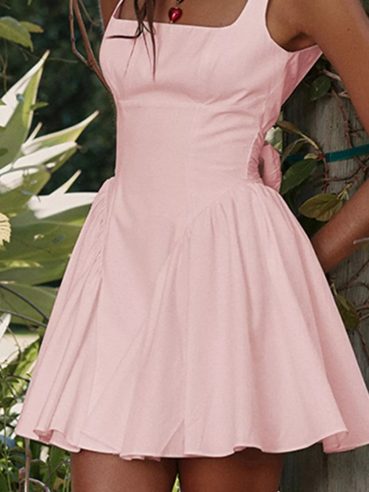 Backless Square Neck Mini Dress - alternate view 6