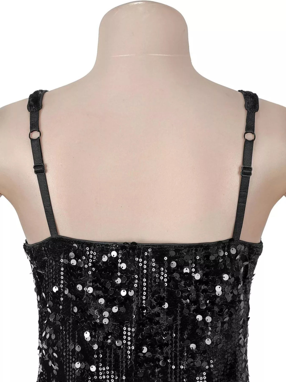 Sequin Ruffle Hem Sleeveless Maxi Dress - alternate view 7