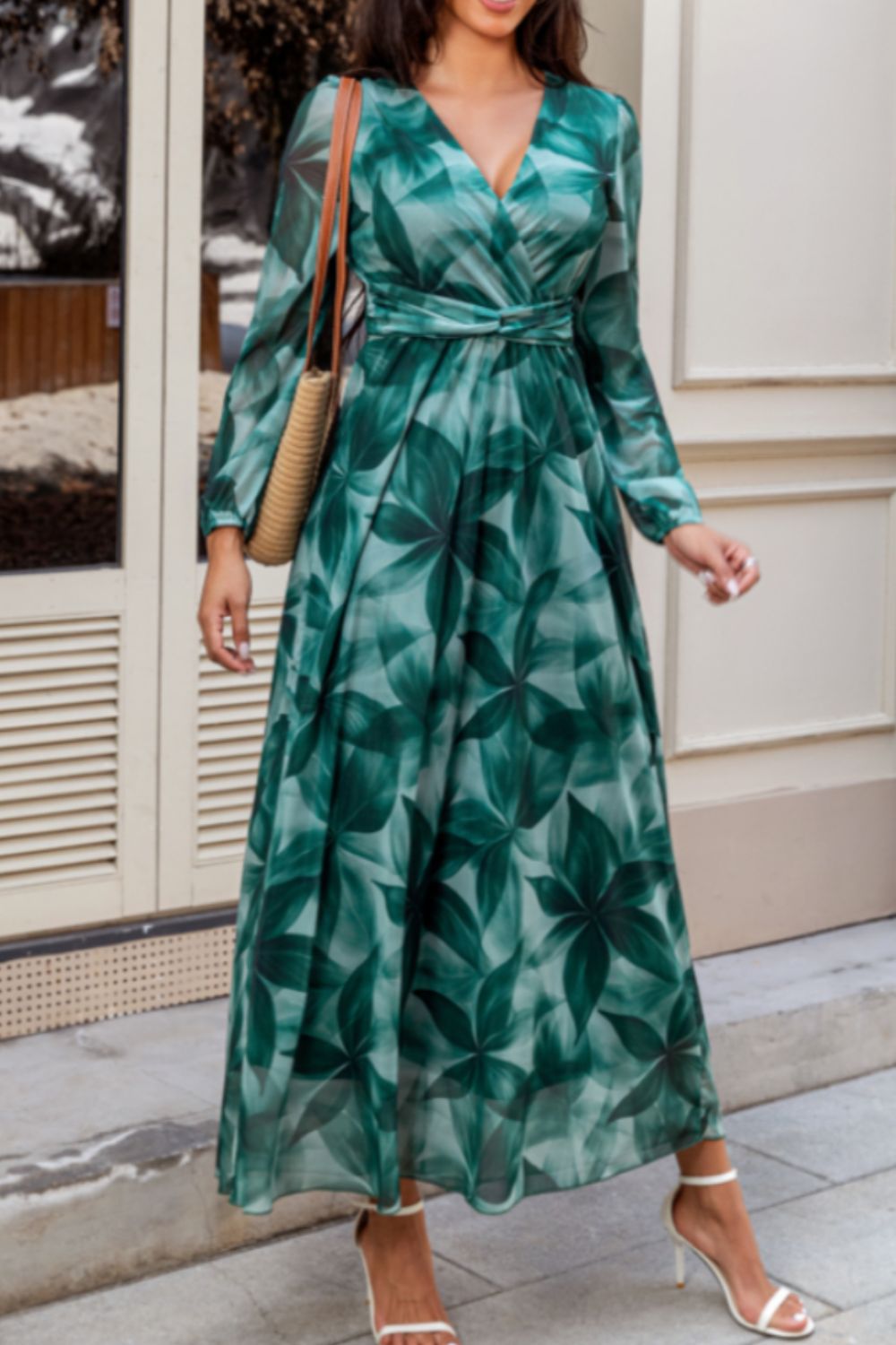 Surplice Long Sleeve Dress