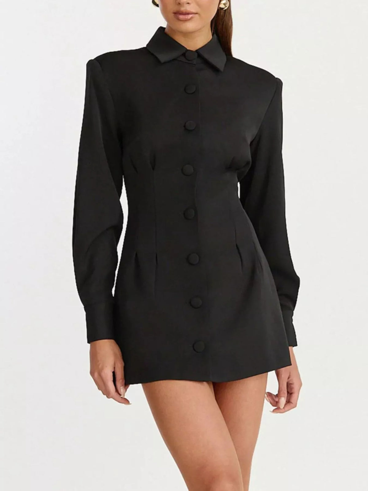 Corset-Style Button-Down Blazer Dress - alternate view 6
