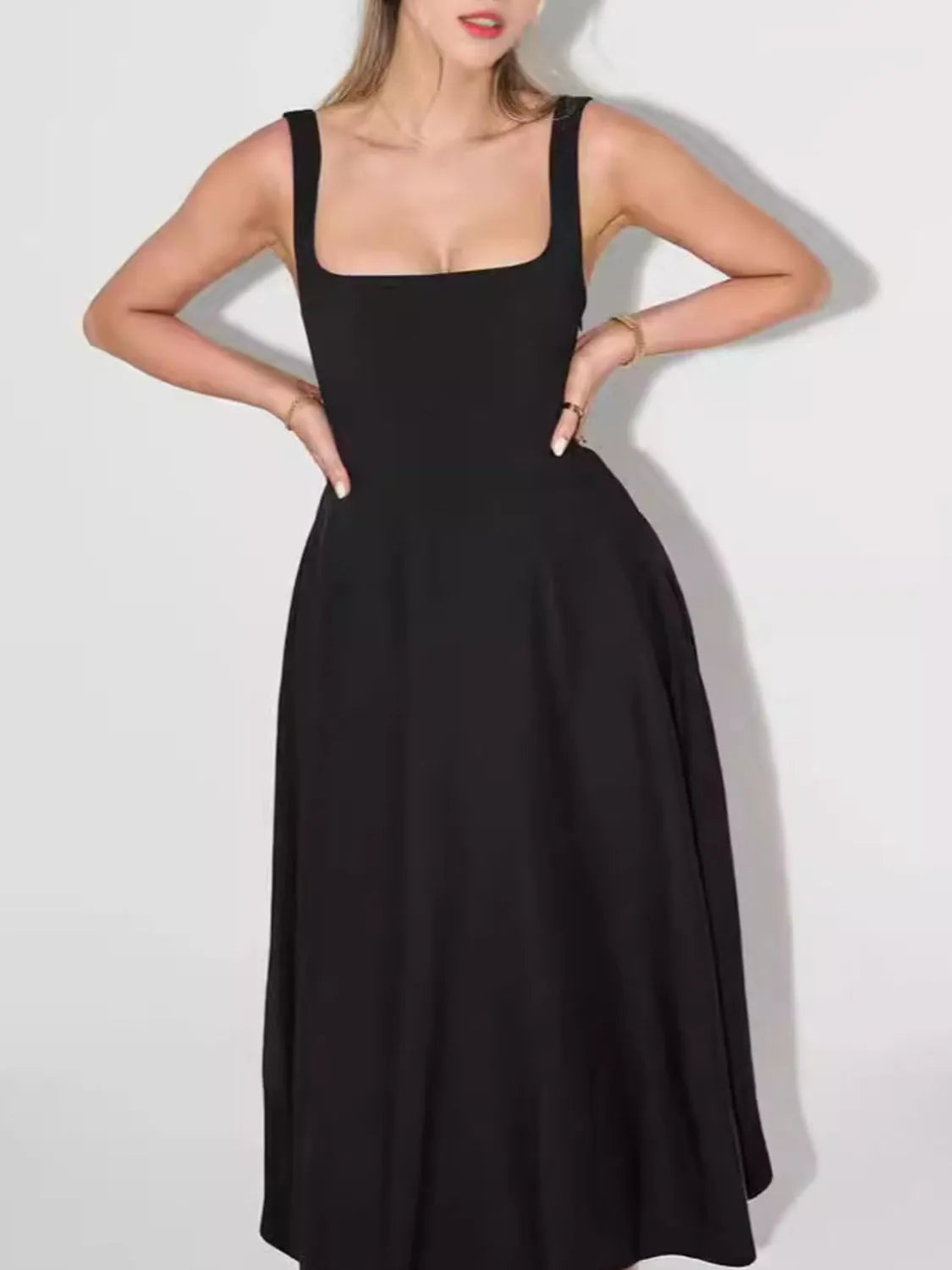 Square Neck Sleeveless Midi Dress - alternate view 4