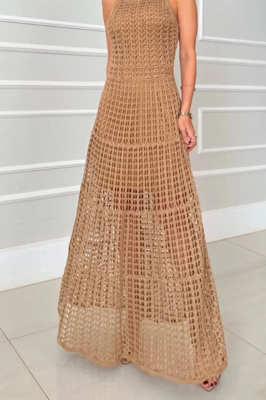 Hollowed-Out Sleeveless Maxi Dress - alternate view 5