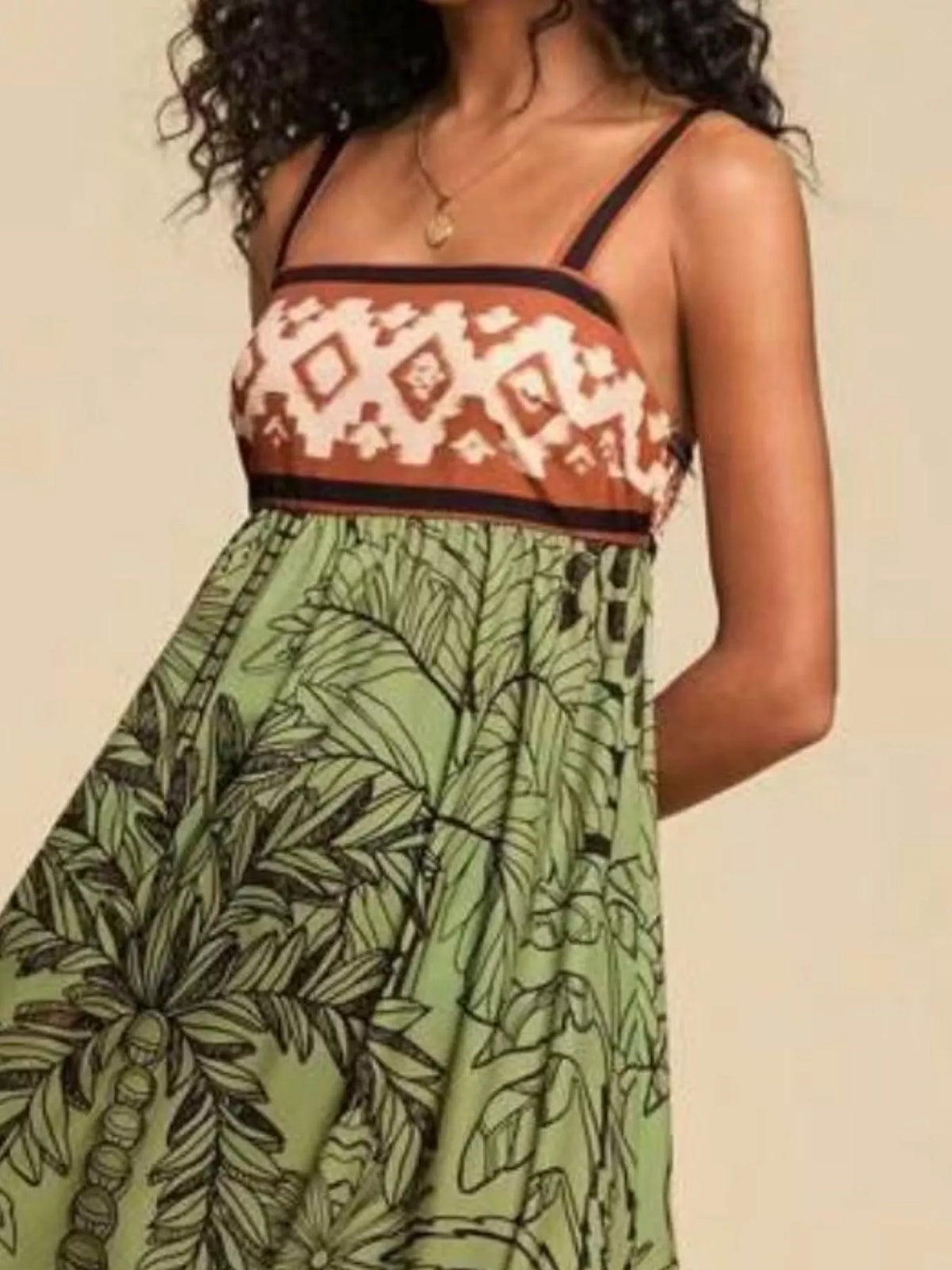 Printed Square Neck Maxi Dress - alternate view 9