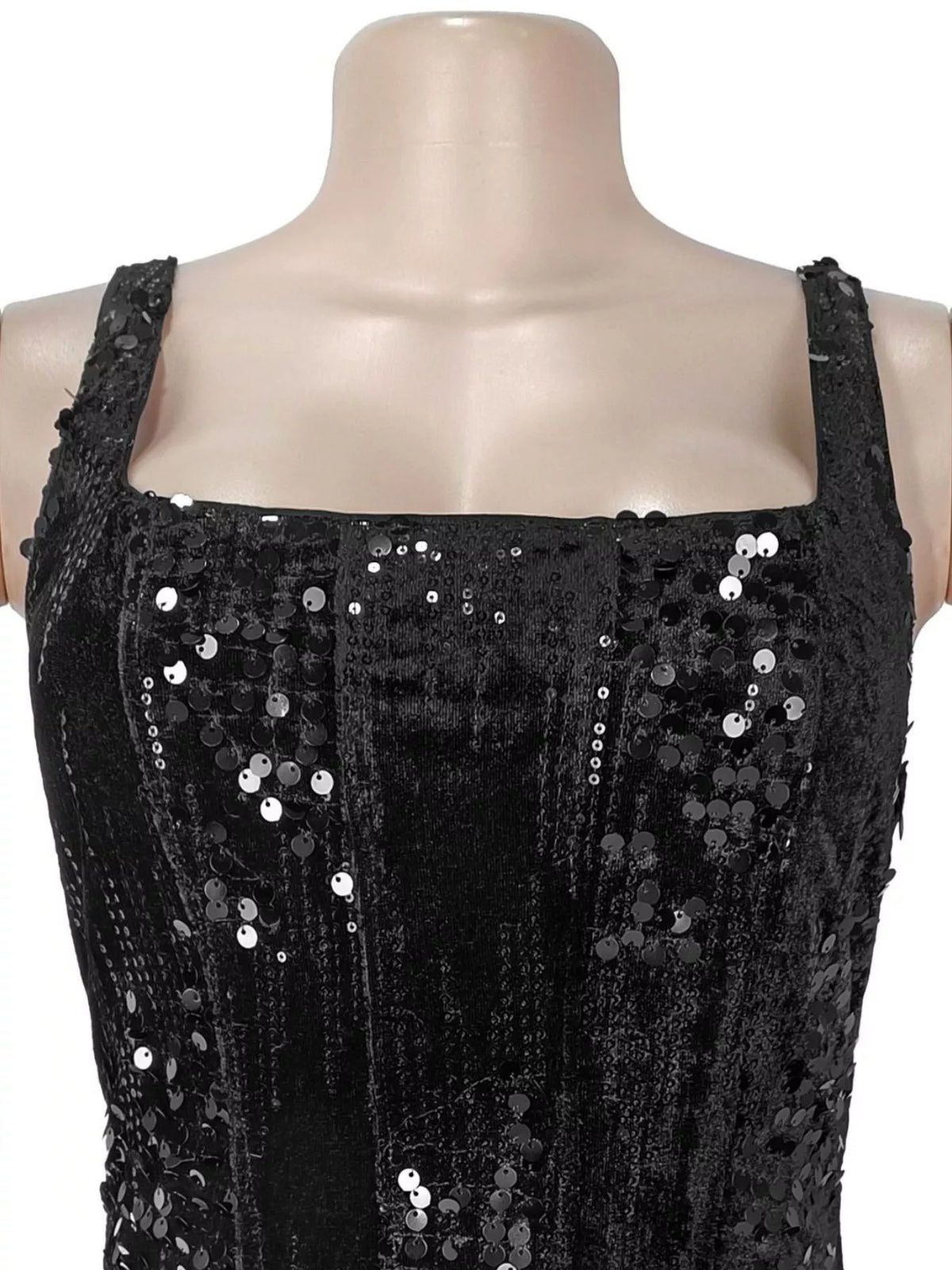 Sequin Ruffle Hem Sleeveless Maxi Dress - alternate view 6