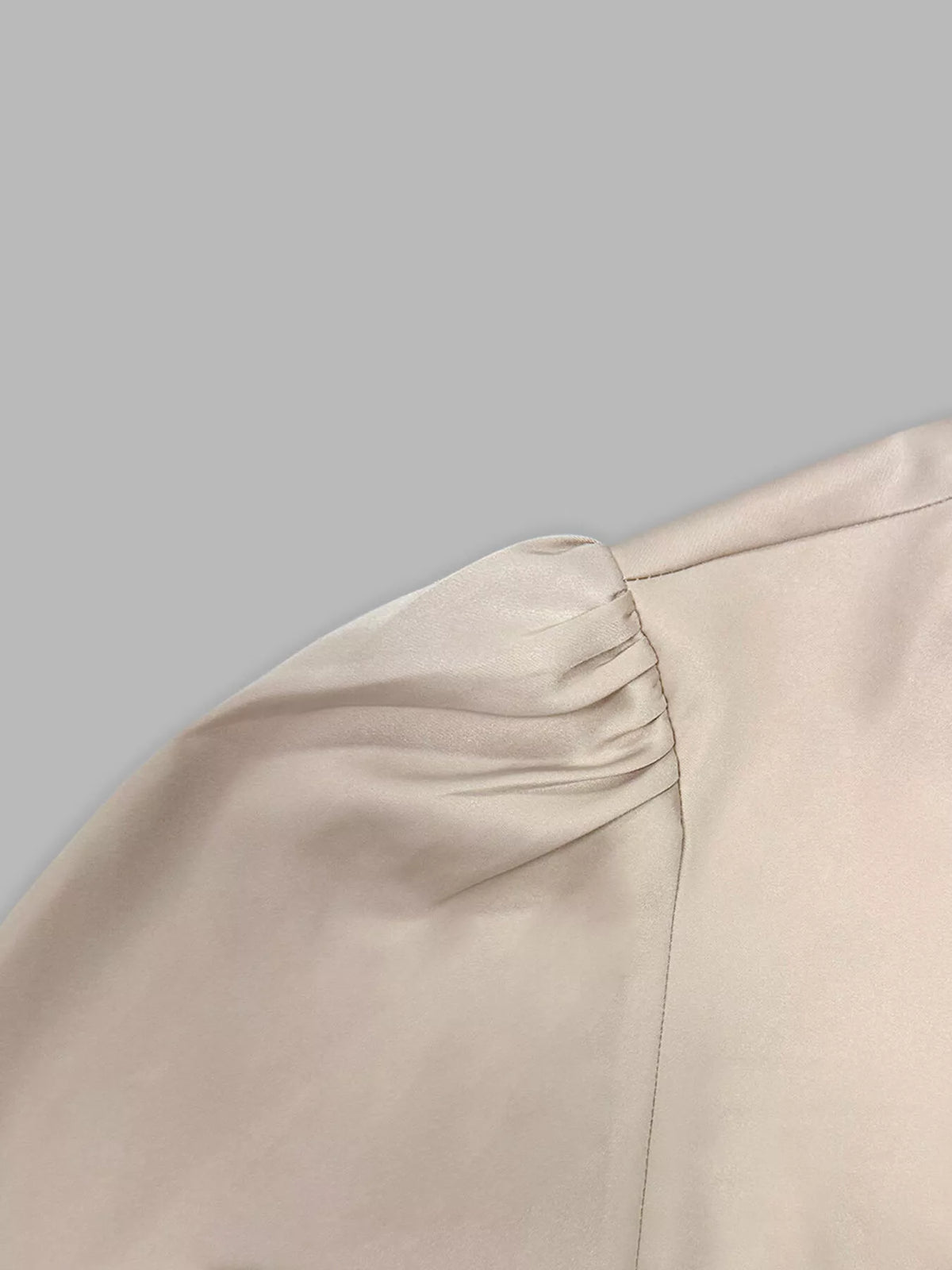 Long Sleeve Satin Ruched Midi Dress - alternate view 8