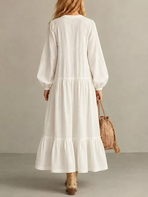 Button Front Tiered Maxi Dress - alternate view 2