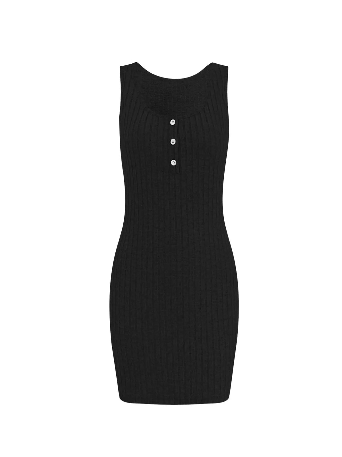 Ribbed Button Front Dress and Cardigan Sweater Set - alternate view 4
