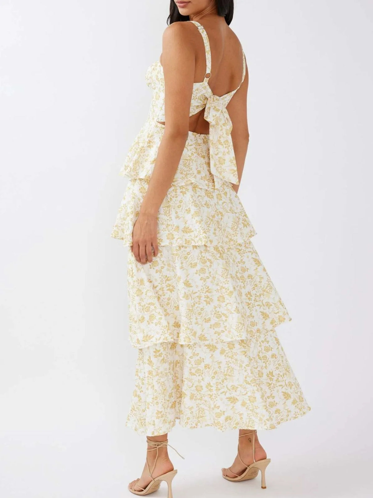 Floral Layered Ruffle Maxi Dress - alternate view 9