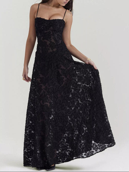 Lace Spaghetti Strap Maxi Dress - alternate view 2