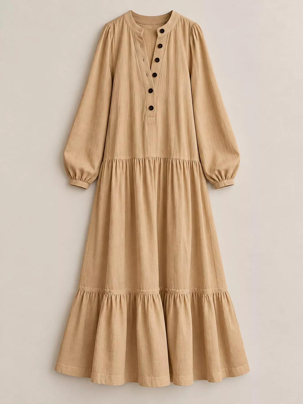 Button Front Tiered Maxi Dress - alternate view 15