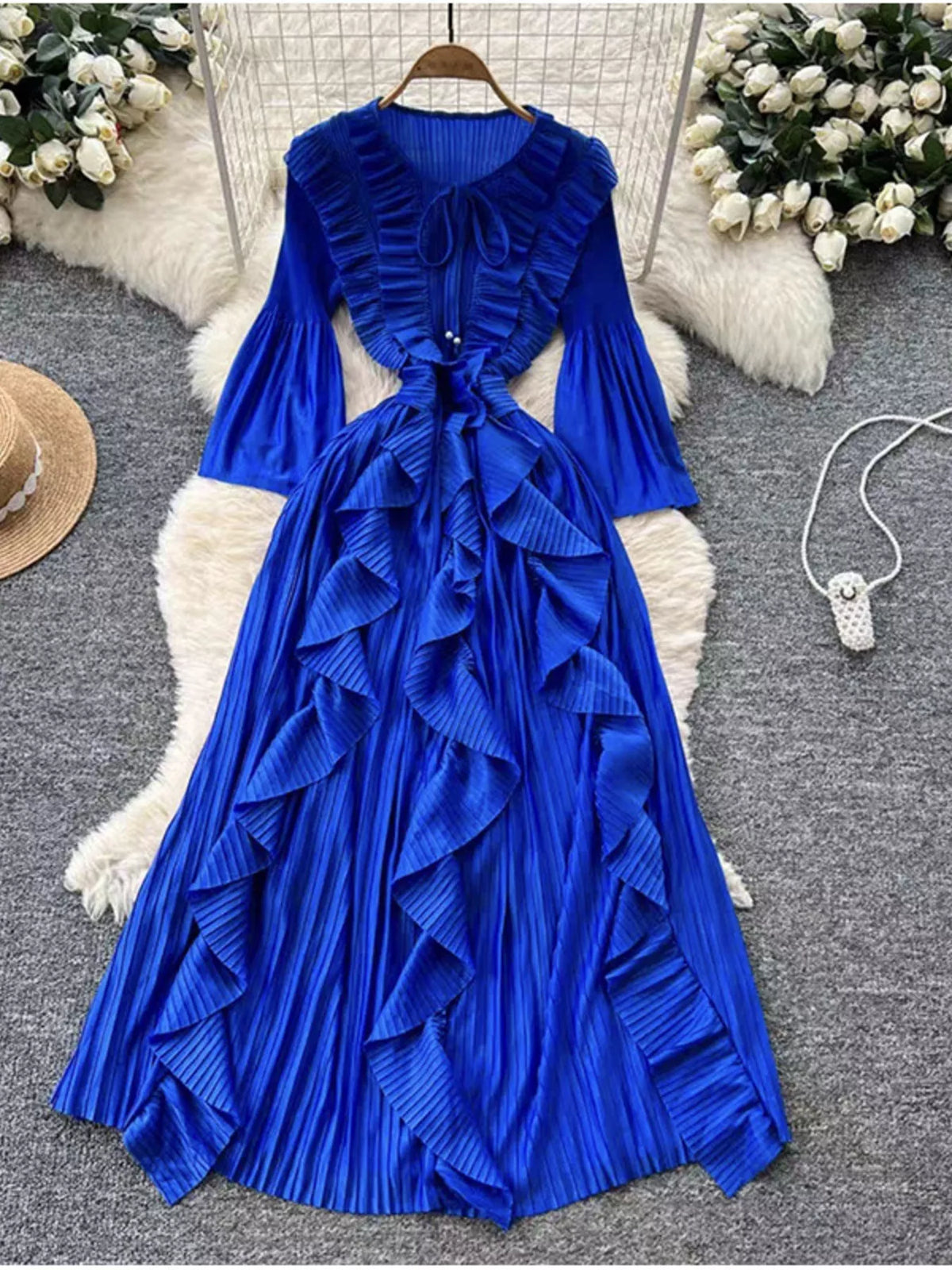 Ruffled A-Line Midi Dress - alternate view 3