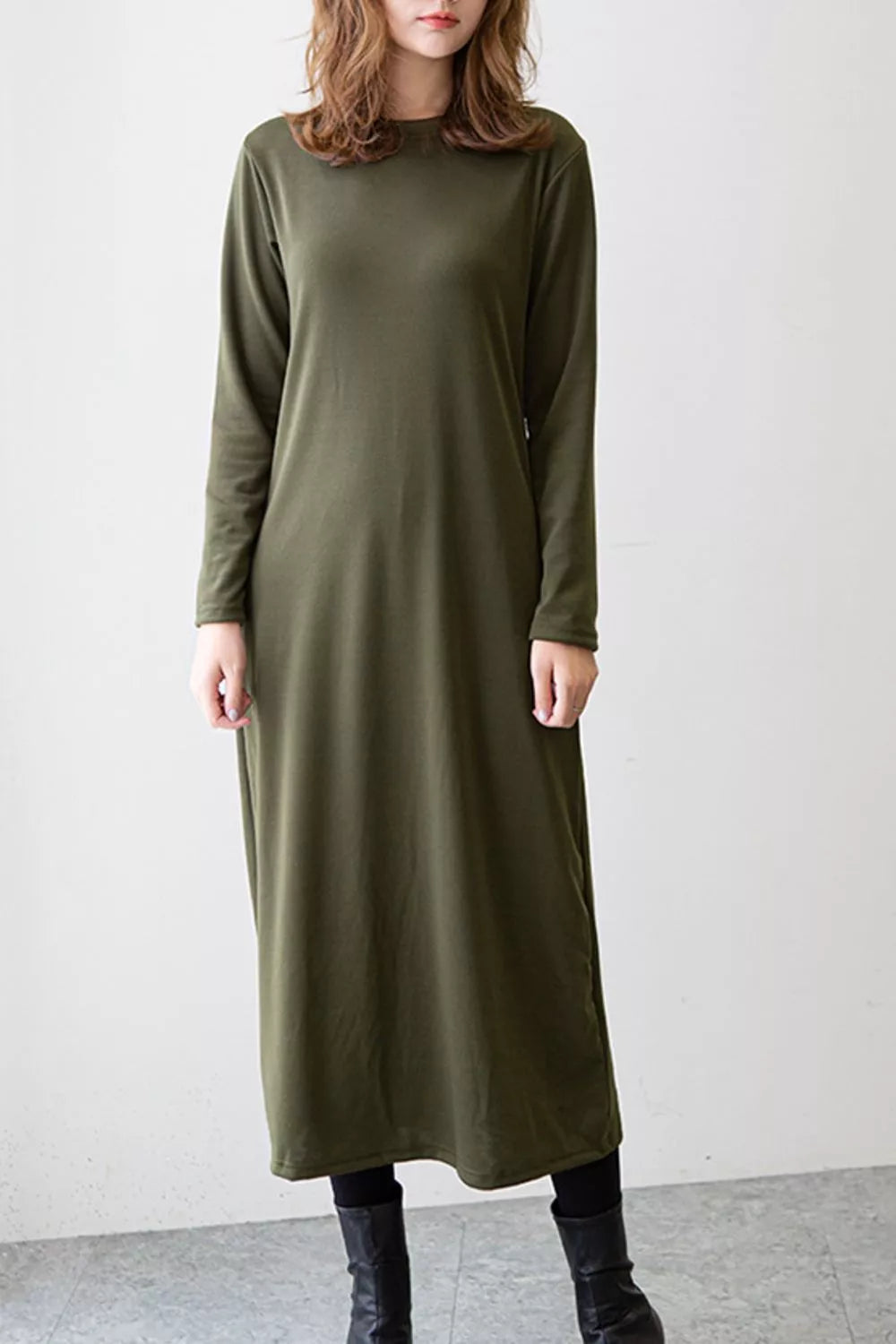 Casual Long Sleeve Midi Dress - alternate view 3