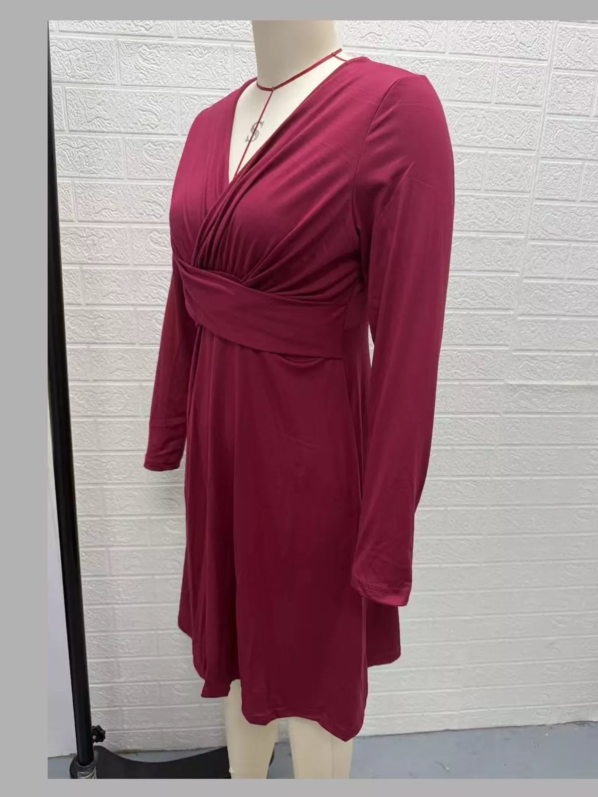 Full Size Ruched Front Midi Dress Plus Size - alternate view 22