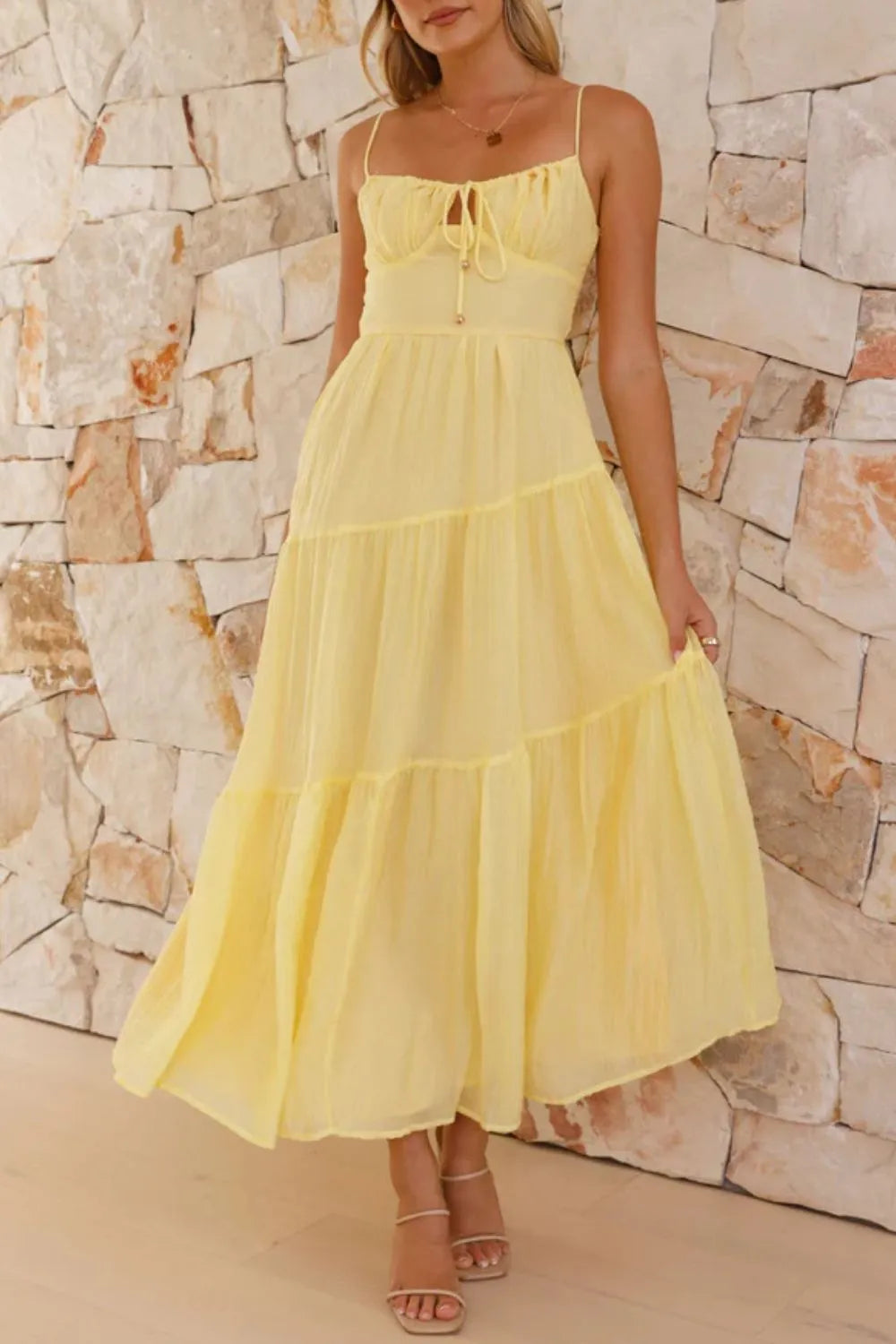 Ruched Smocked Back Cami Dress - alternate view 14