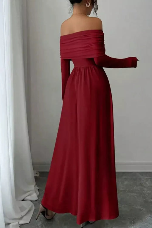 Off-Shoulder Ruched Bodycon Maxi Dress - alternate view 6