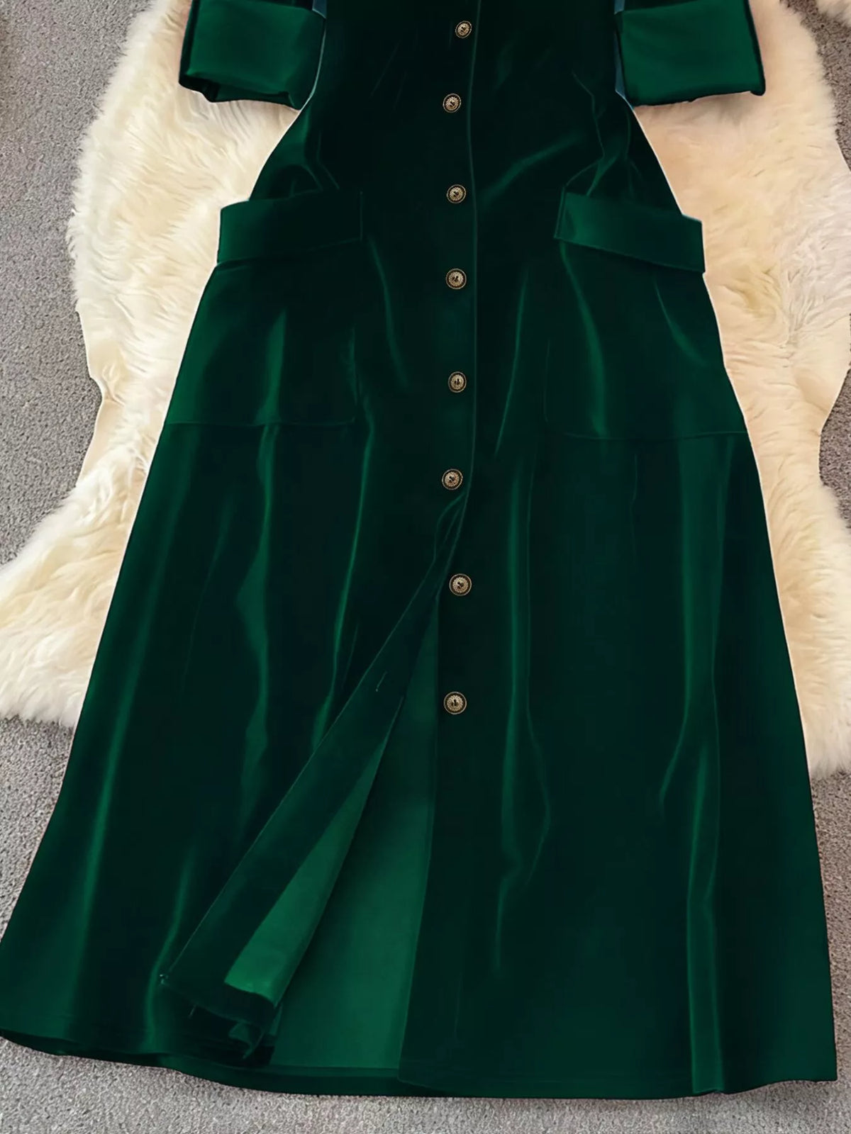 Velvet Button-Down Midi Dress - alternate view 11