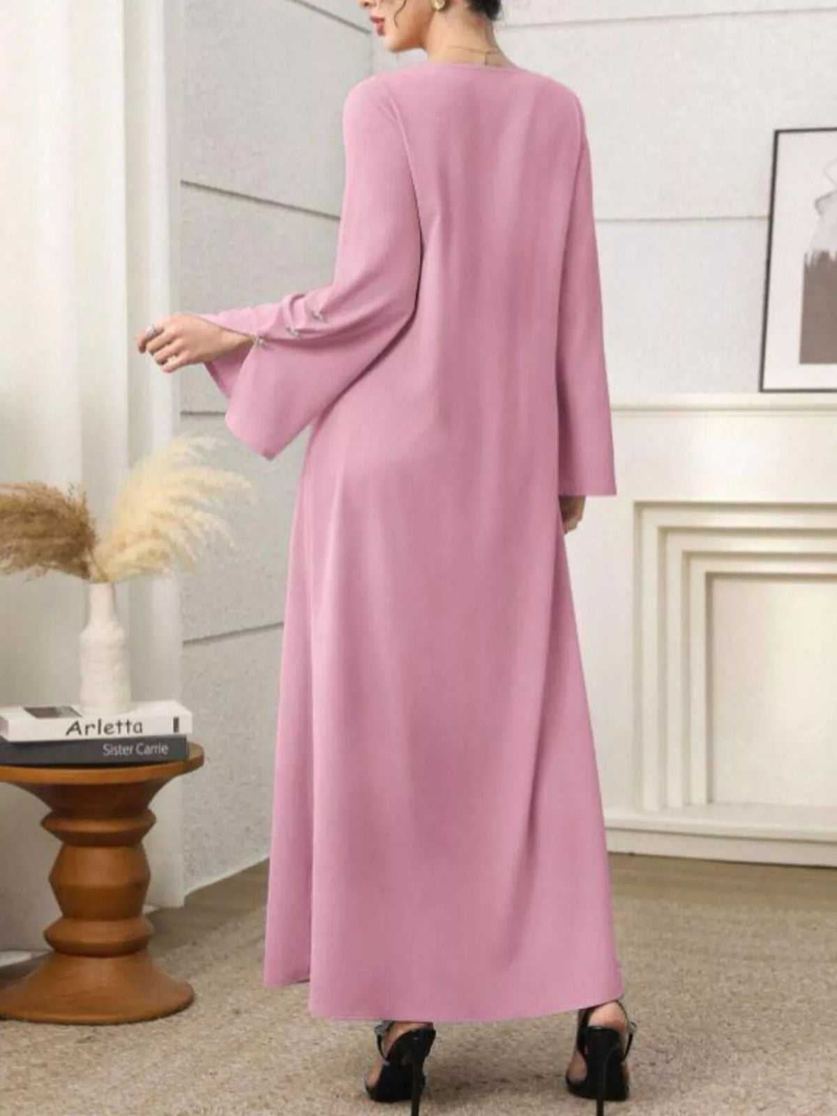 Square Neck Long Sleeve Maxi Dress - alternate view 6