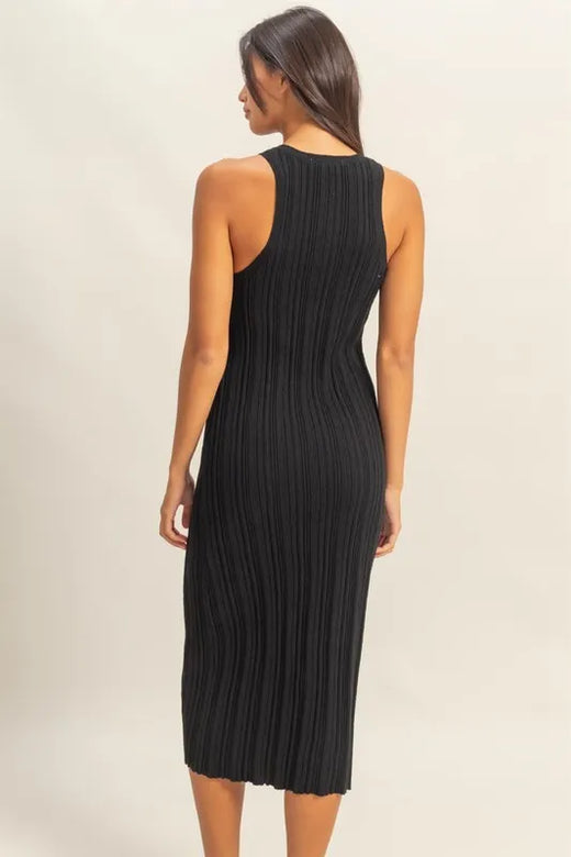 HYFVE Round Neck Bodycon Ribbed Knit Dress - alternate view 4