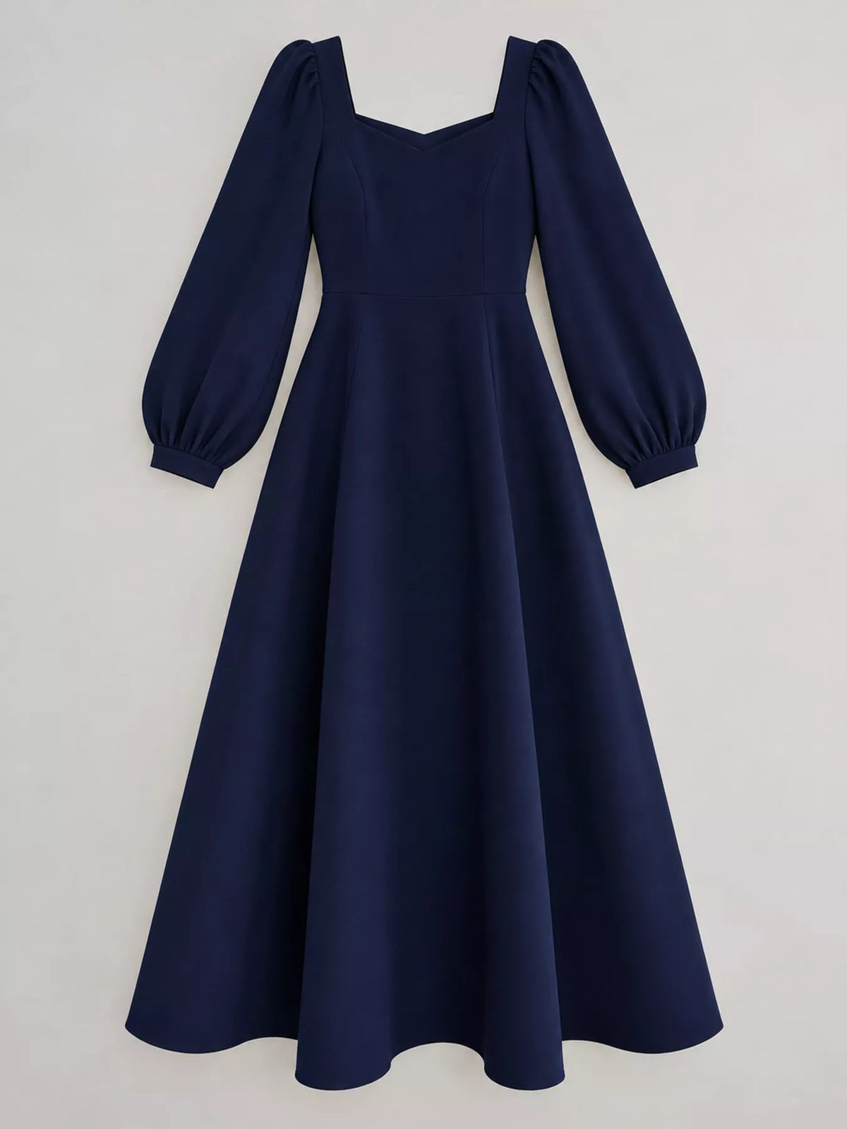 Full Size Long Sleeve A-Line Midi Dress Plus Size - alternate view 20