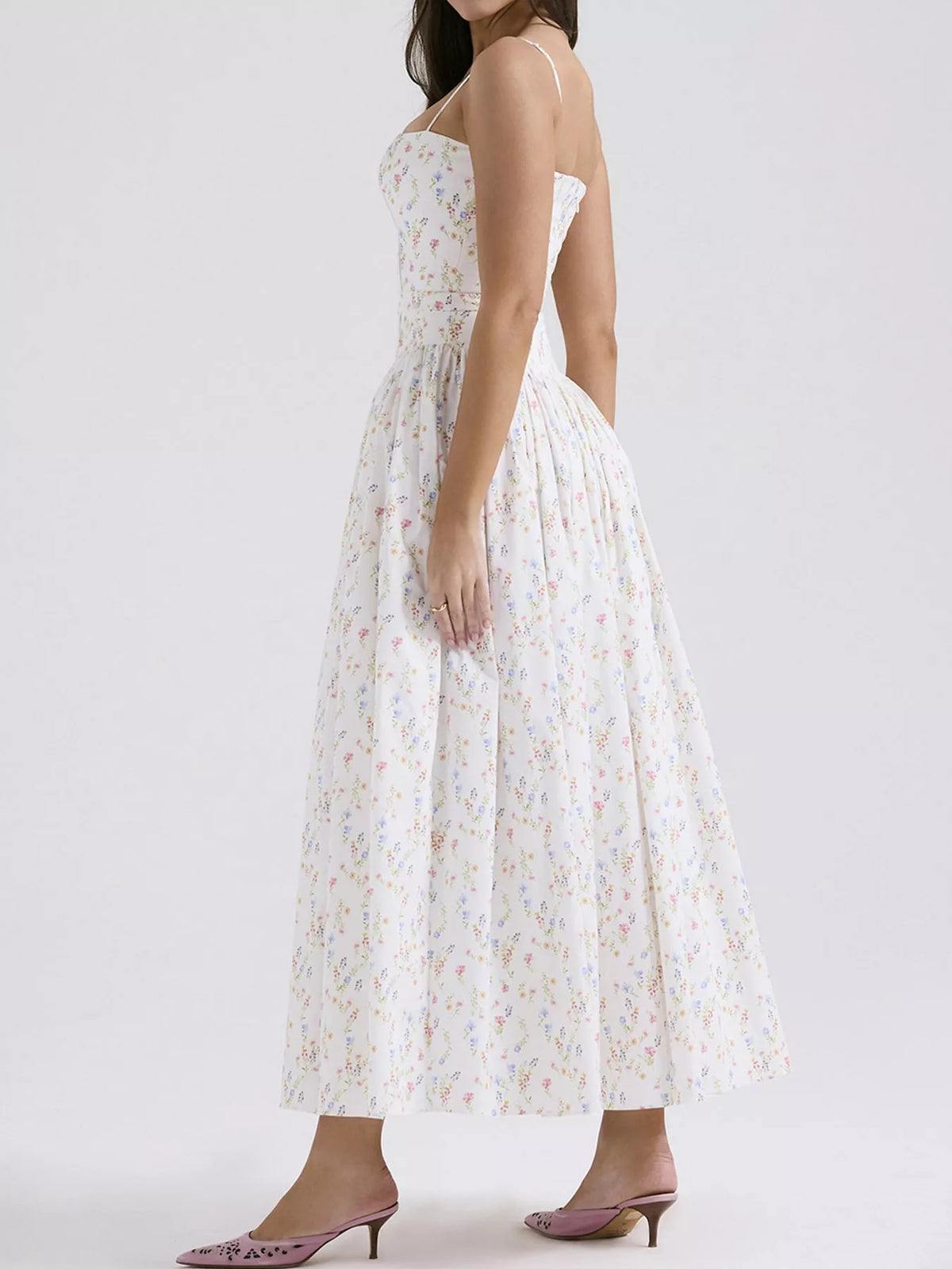 Floral Spaghetti Straps Midi Dress - alternate view 19