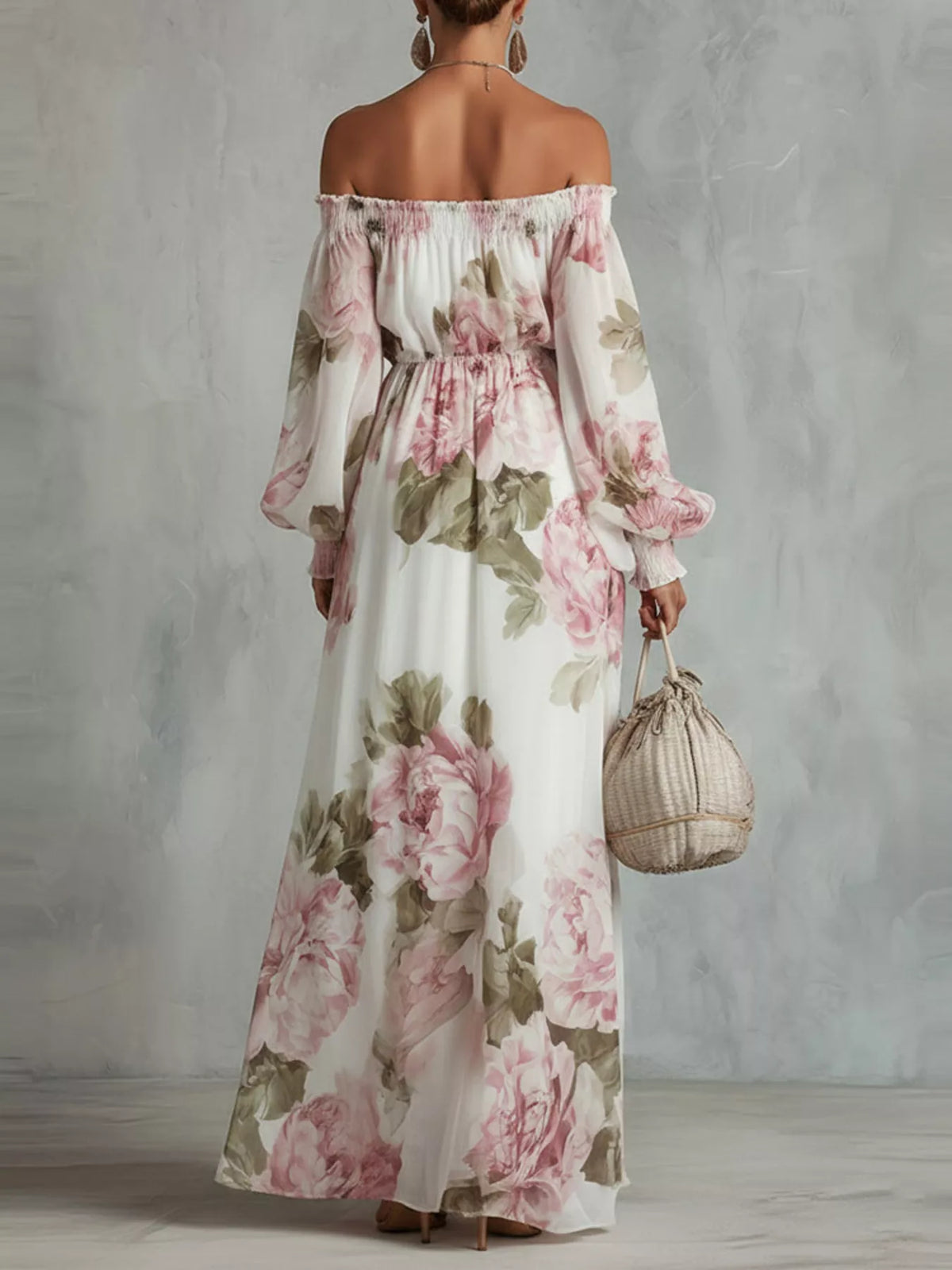 Floral Off Shoulder Maxi Dress - alternate view 2