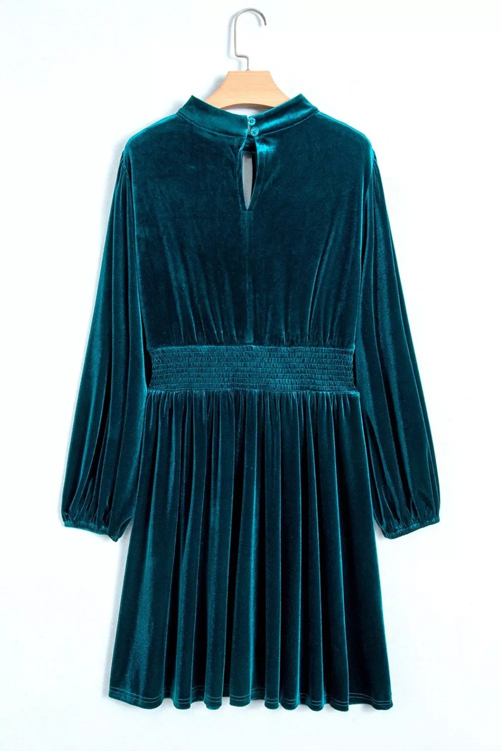 Velvet Mock Neck Long Sleeve Dress - alternate view 6