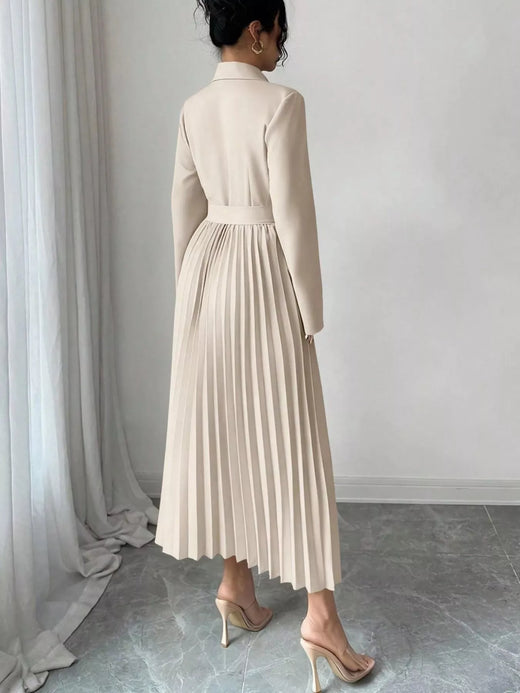 Blazer-Style Pleated Midi Dress - alternate view 6