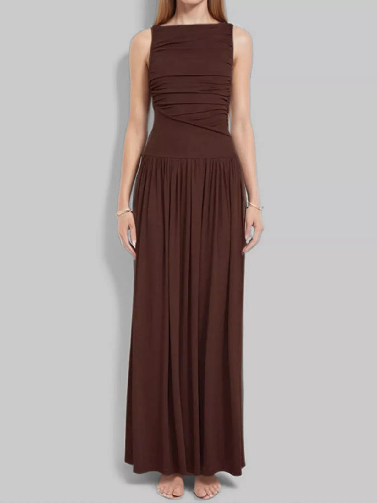 Ruched Sleeveless Maxi Dress - alternate view 5