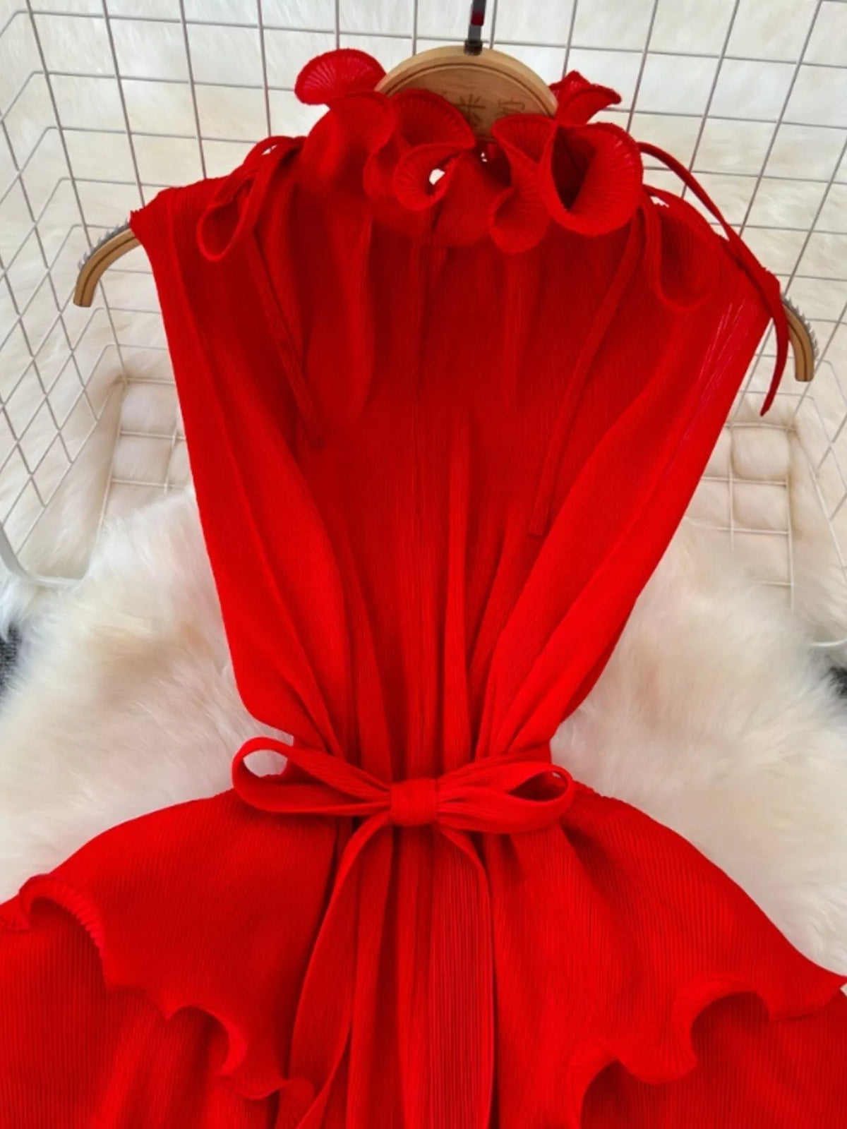 Ruffled Tiered Sleeveless Midi Dress - alternate view 19