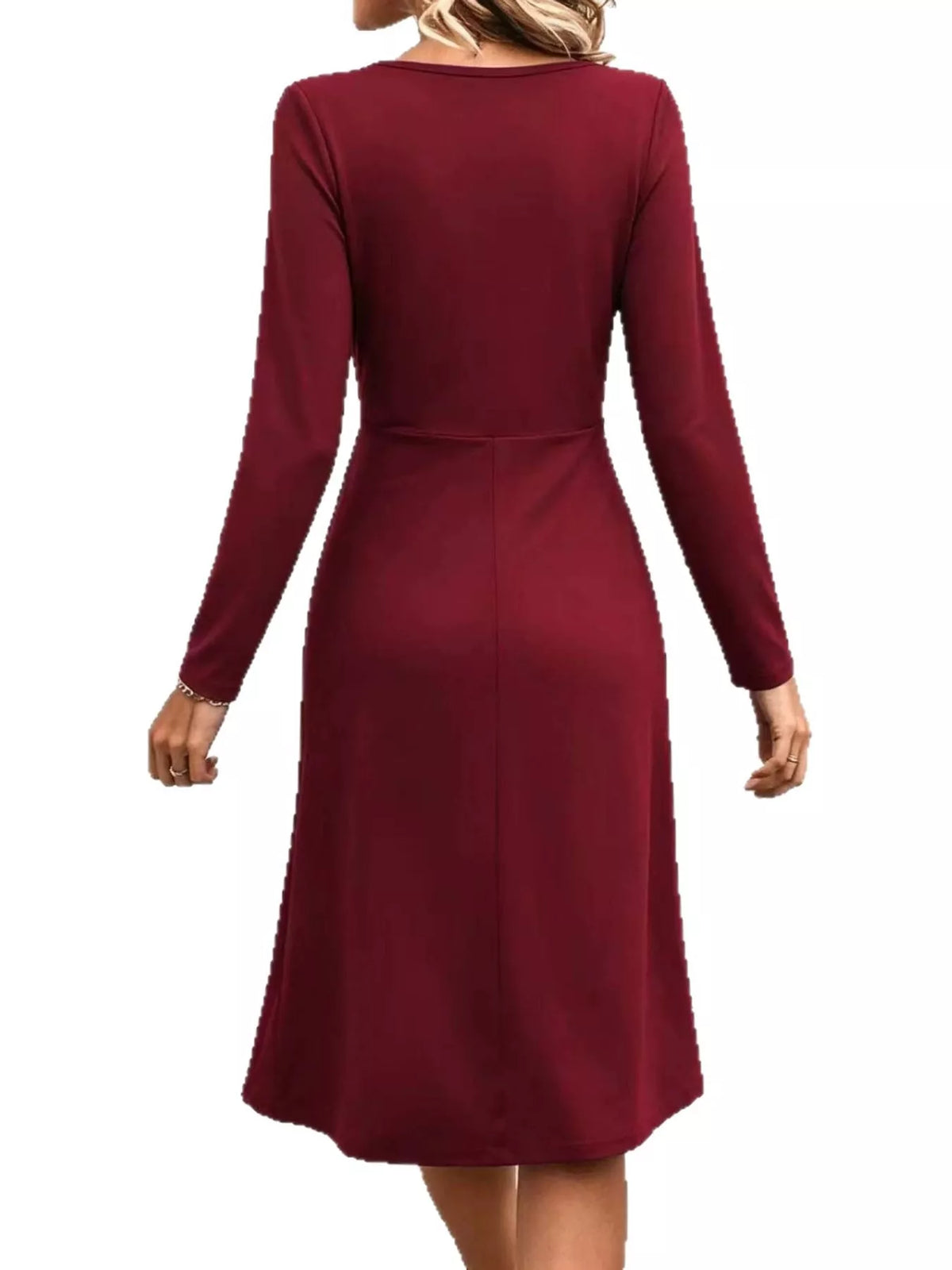 Full Size Ruched Front Midi Dress Plus Size - alternate view 20