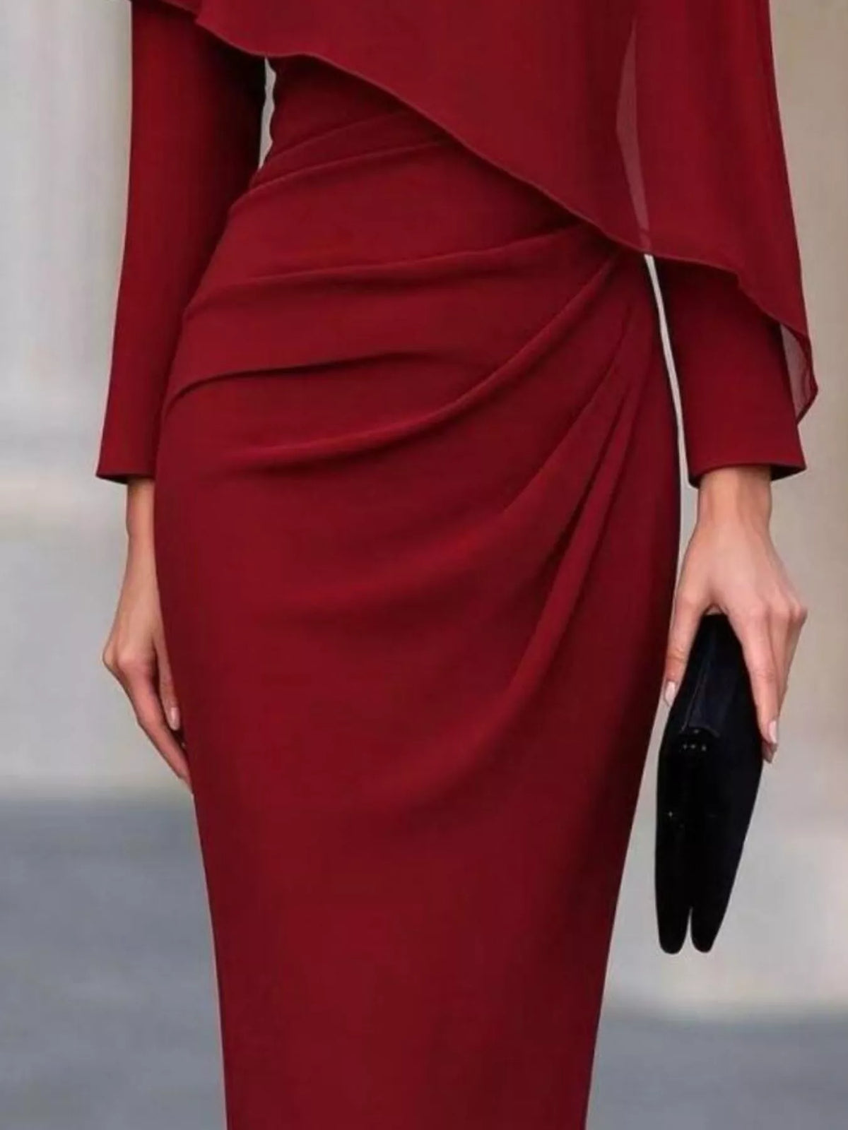 Cape-Style Bodycon Midi Dress - alternate view 6
