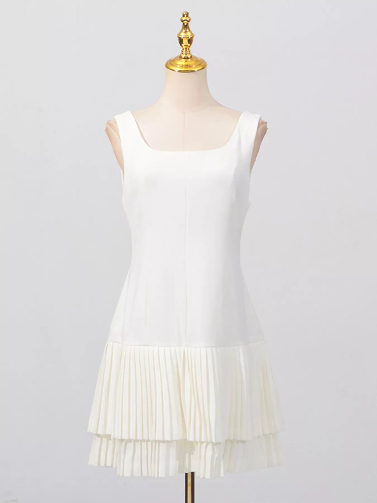 Square Neck Pleated Mini Dress - alternate view 6