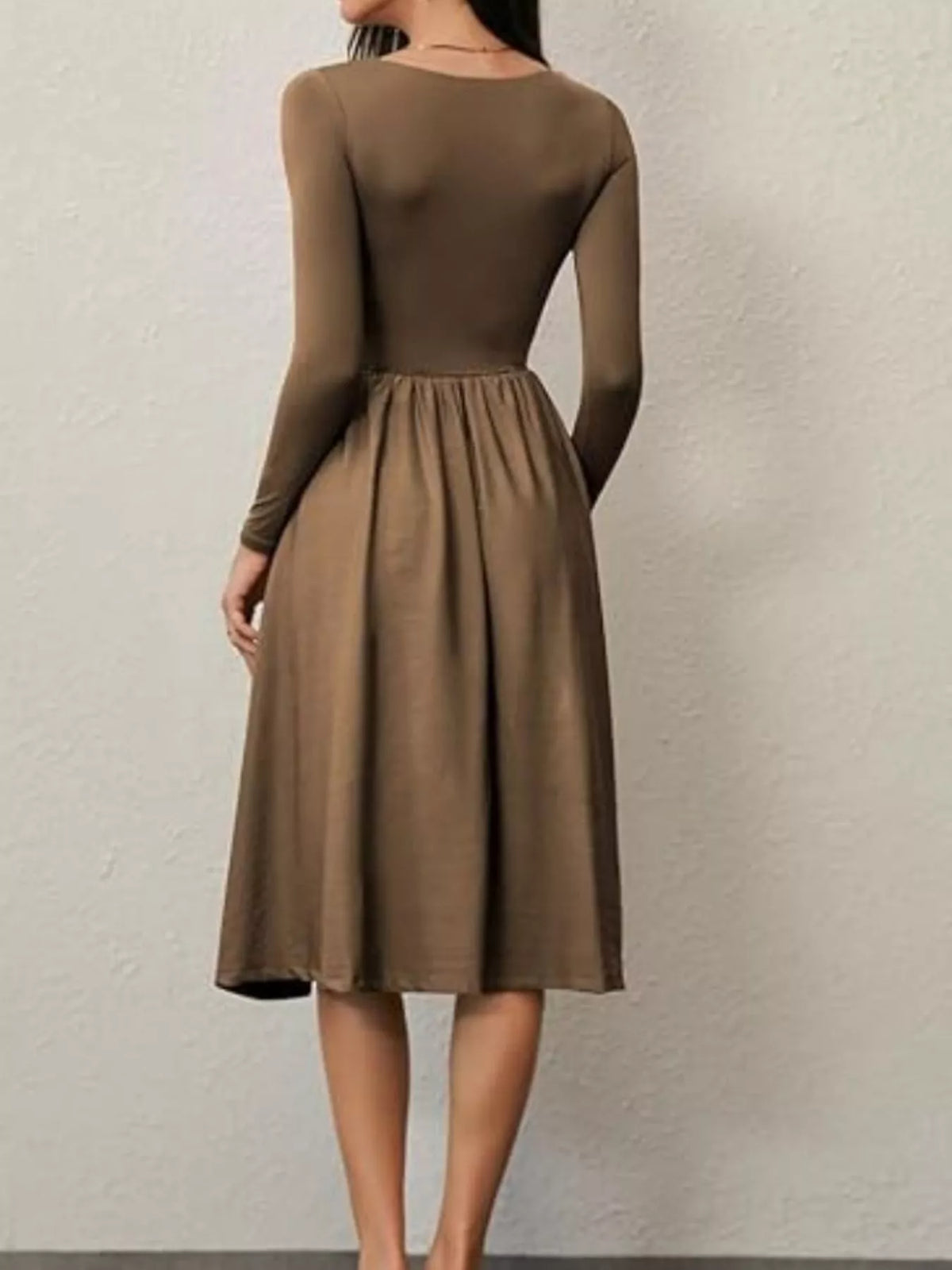 Square Neck Long Sleeve Midi Dress - alternate view 23