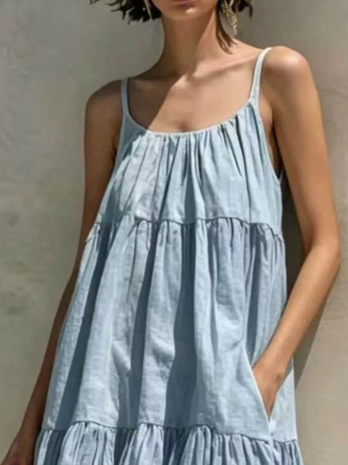 Tiered Scoop Neck Maxi Dress - alternate view 5
