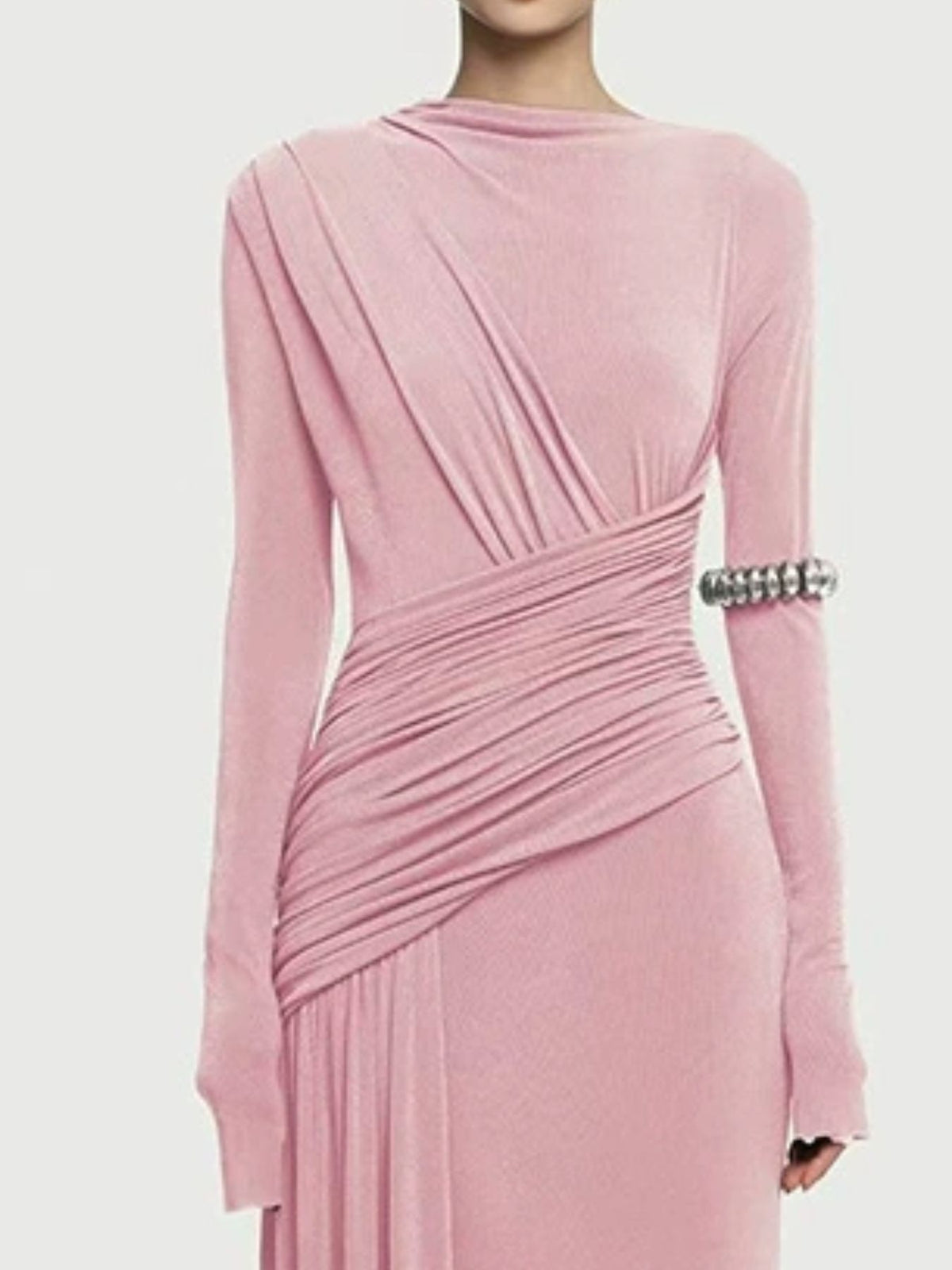 Ruched Long Sleeve Maxi Dress - alternate view 9
