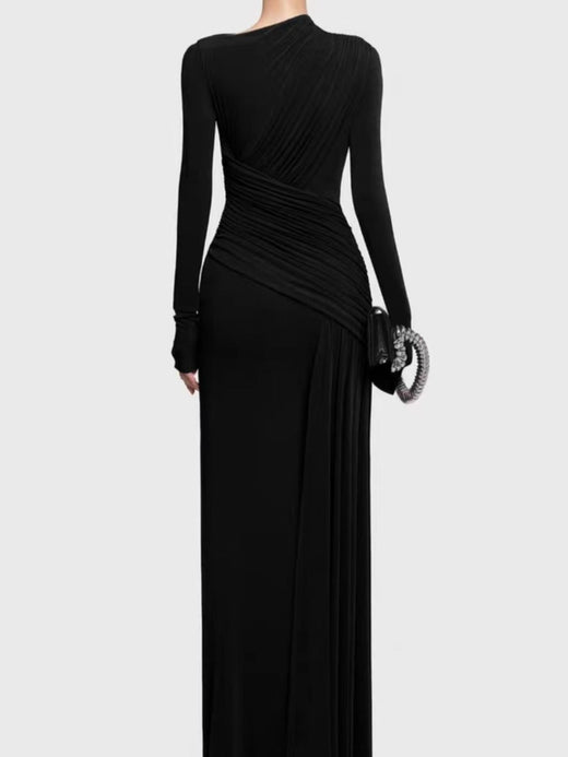 Ruched Long Sleeve Maxi Dress - alternate view 5