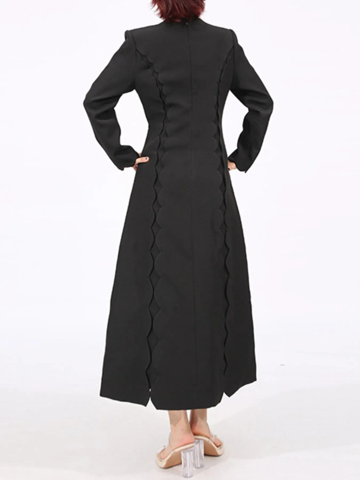 Long Sleeve Bow Front Midi Dress - alternate view 7